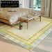 Elegant Cream French Wool Area Rug, Hand-Knotted Geometric Pattern Carpet