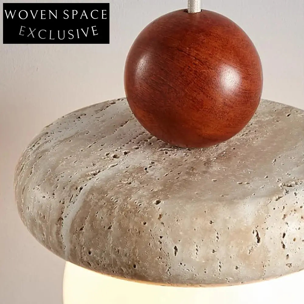 Elegant Cream Travertine Bedside Pendant Light, Smart Home Decor Chandelier