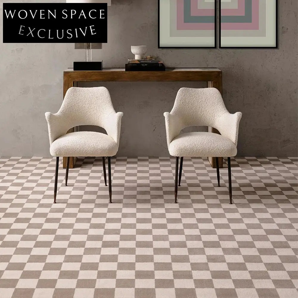 Elegant Cream Vintage Diamond Pattern Polyester Area Rug for Living Room