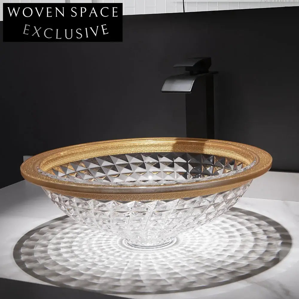 Elegant Crystal Glass Round Countertop Bathroom Vessel Sink