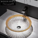 Elegant Crystal Glass Round Countertop Bathroom Vessel Sink