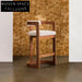 Elegant Curved Back Upholstered Fabric Counter Bar Stool for Kitchen