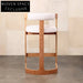 Elegant Curved Back Upholstered Fabric Counter Bar Stool for Kitchen