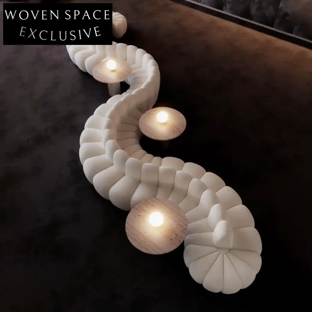 Elegant Curved Lamb Wool S-Shape Modular Sectional Sofa for Living Room