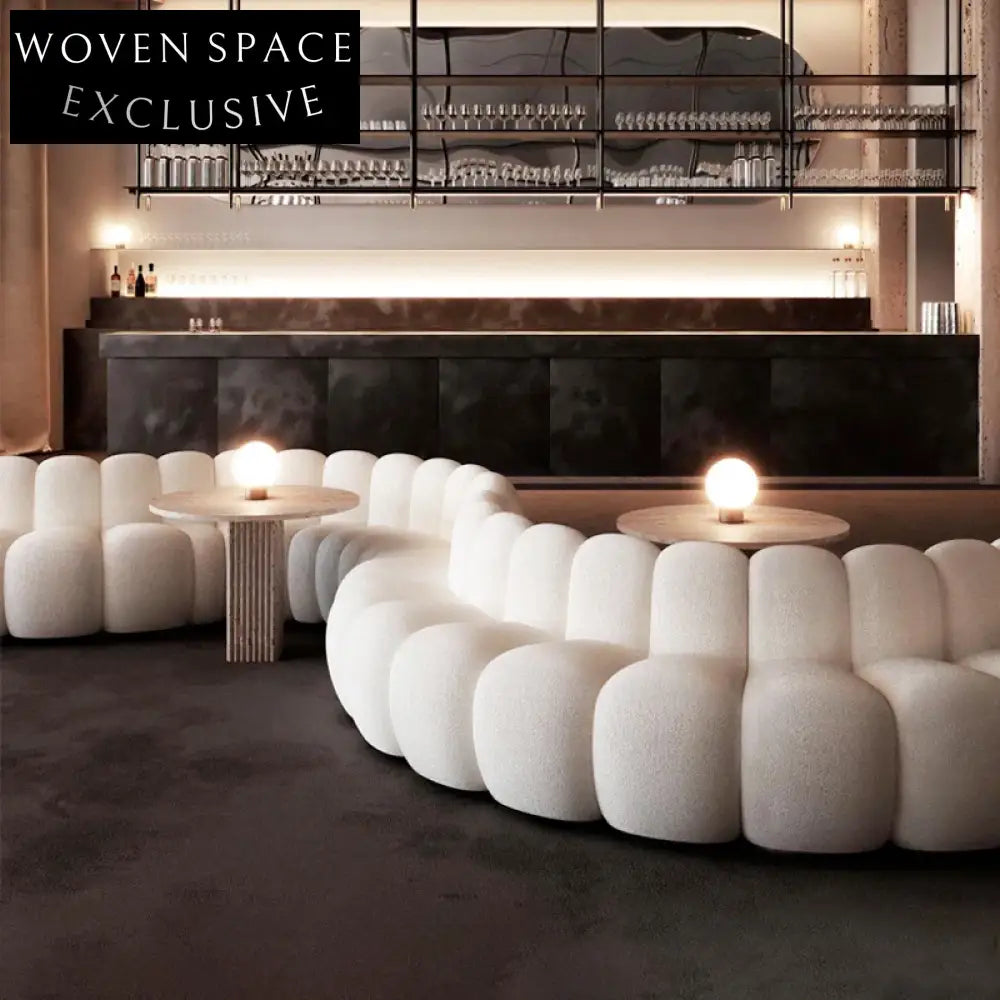 Elegant Curved Lamb Wool S-Shape Modular Sectional Sofa for Living Room