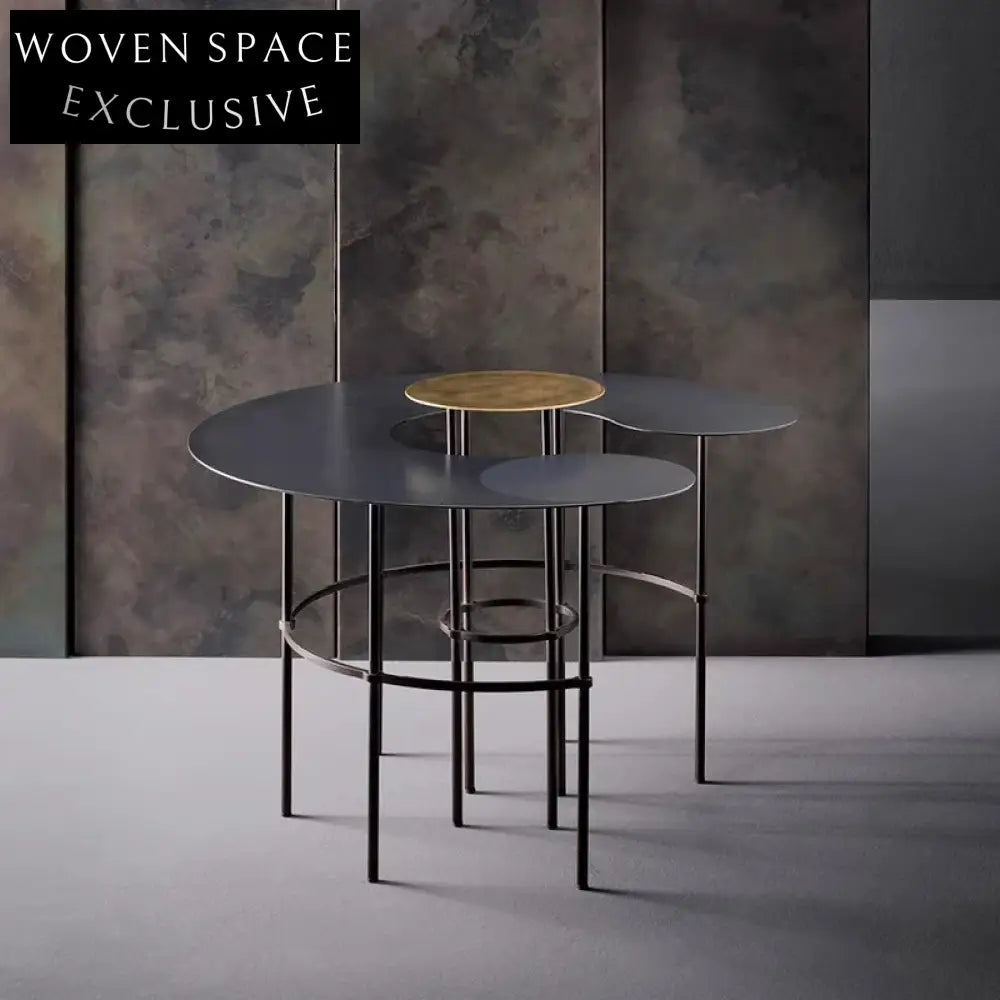 Elegant Curved Metal Iron Retro Accent Living Room Coffee Table