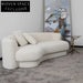 Elegant Curved Velvet 2-Seater Modular Low Arm Design Floor Sofa