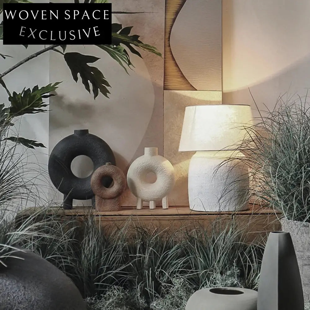 Elegant Cylindrical Ceramic Table Lamp with Touch Control LED