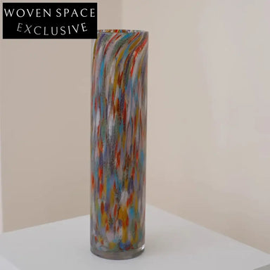 Elegant Cylindrical Colorful Glaze Decorative Living Room Flower Vase