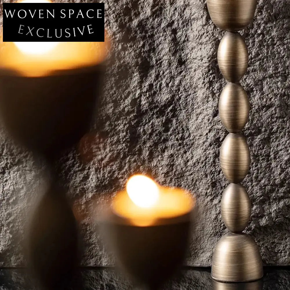 Elegant Dark Brown Metal Taper Candle Holders Set - Modern Minimalist Home Decor