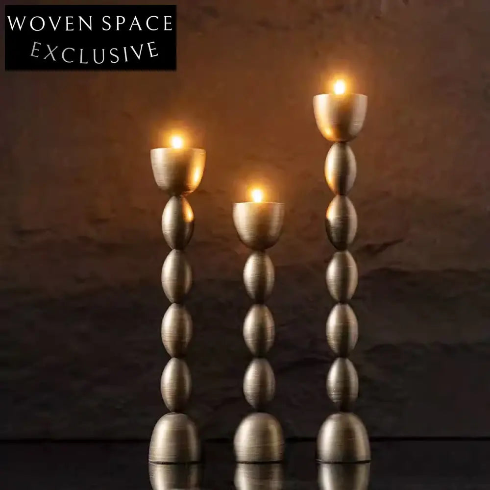 Elegant Dark Brown Metal Taper Candle Holders Set - Modern Minimalist Home Decor