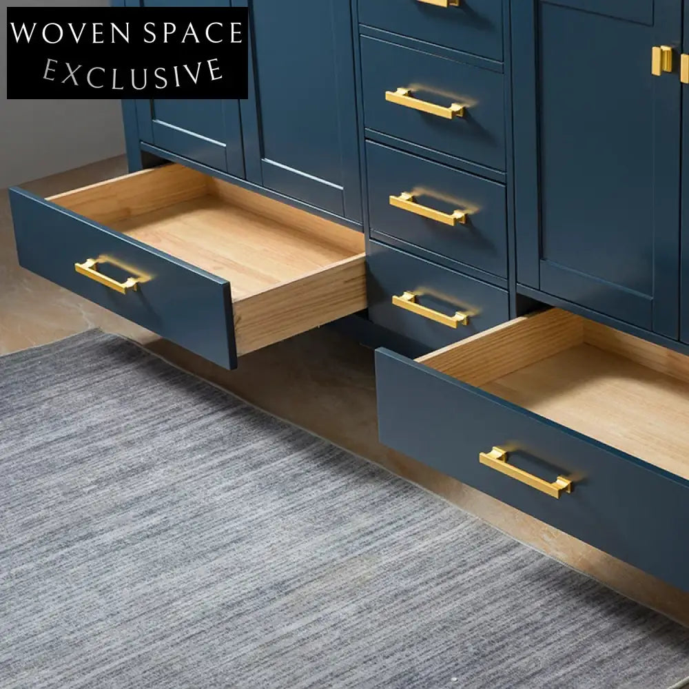 Elegant Double Bathroom Vanity Set with Carrara Marble Top and Integrated Sink