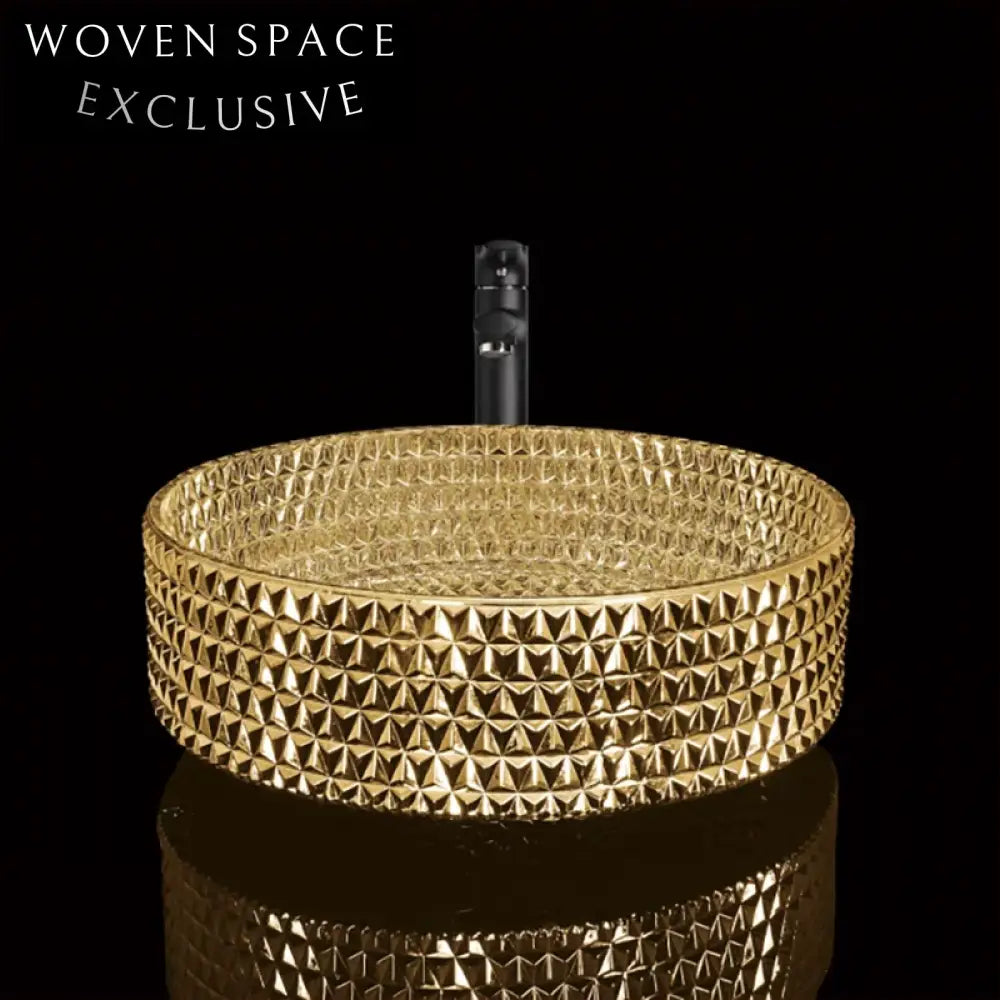 Elegant Electroplated Glass Above Counter Round Bathroom Vessel Sink