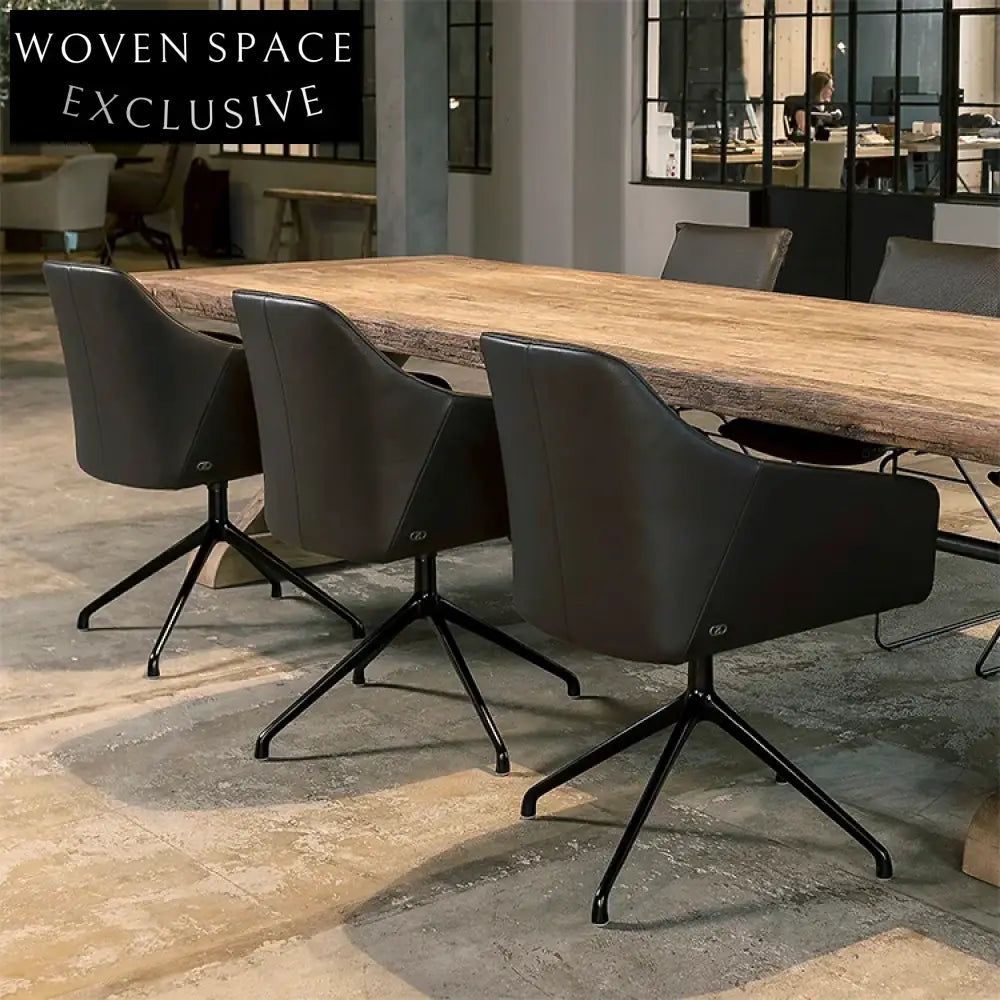 Elegant Ergonomic Leather Swivel Computer Desk Chair for Home Office