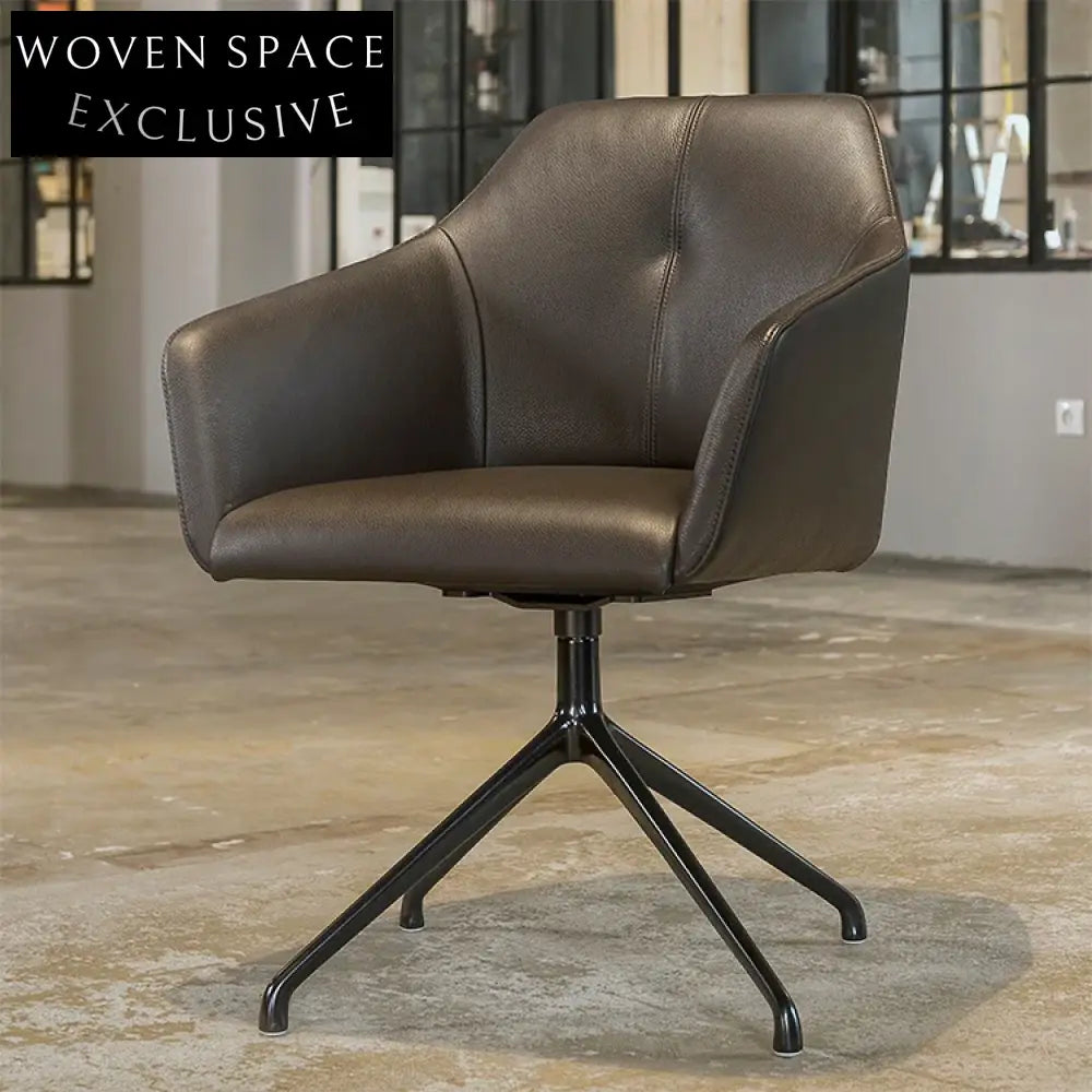Elegant Ergonomic Leather Swivel Computer Desk Chair for Home Office