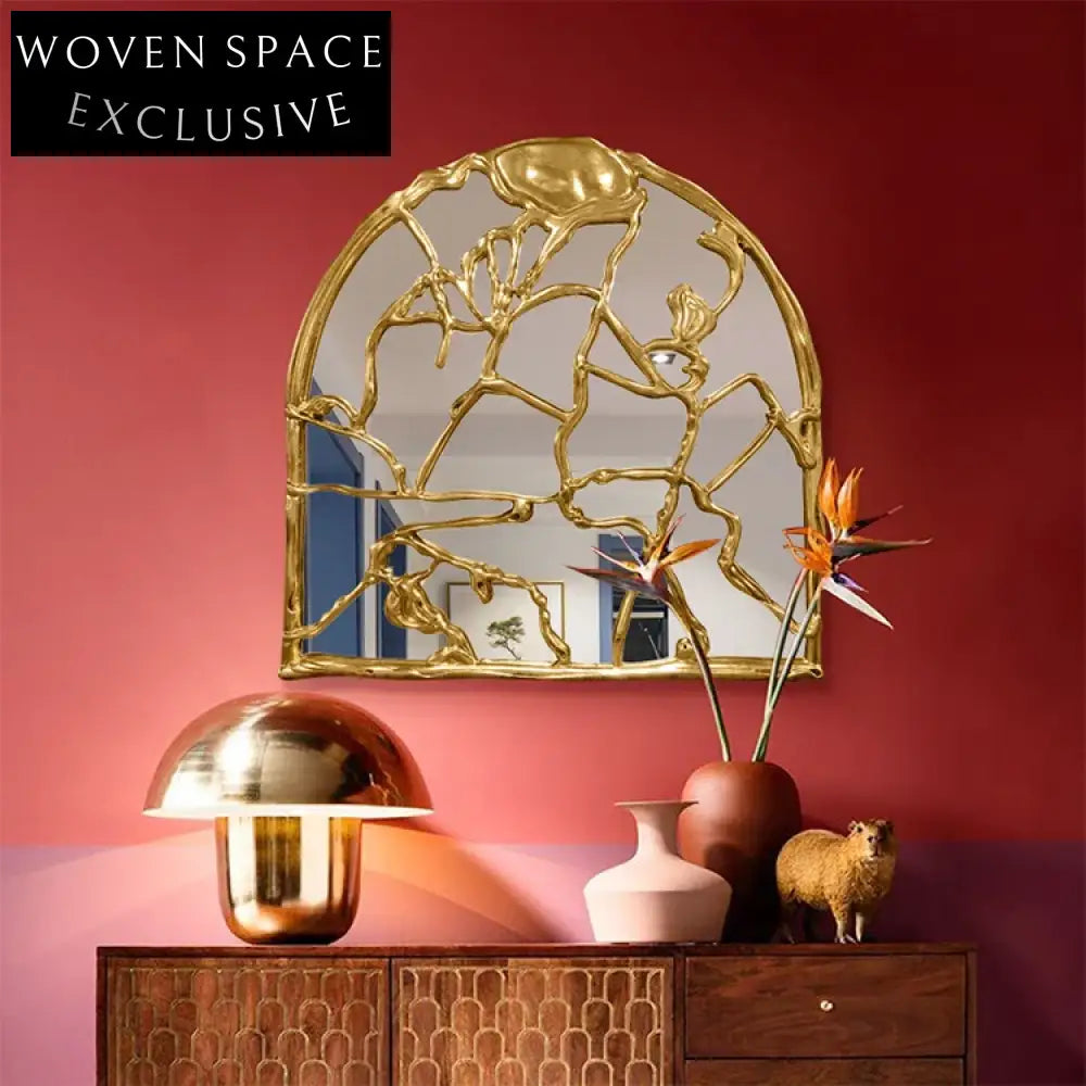 Elegant European Light Luxury Wall Art Hanging Decoration Mirror for Modern Homes