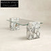 Elegant European Rectangle Natural Marble Glass Top Living Room Coffee Table