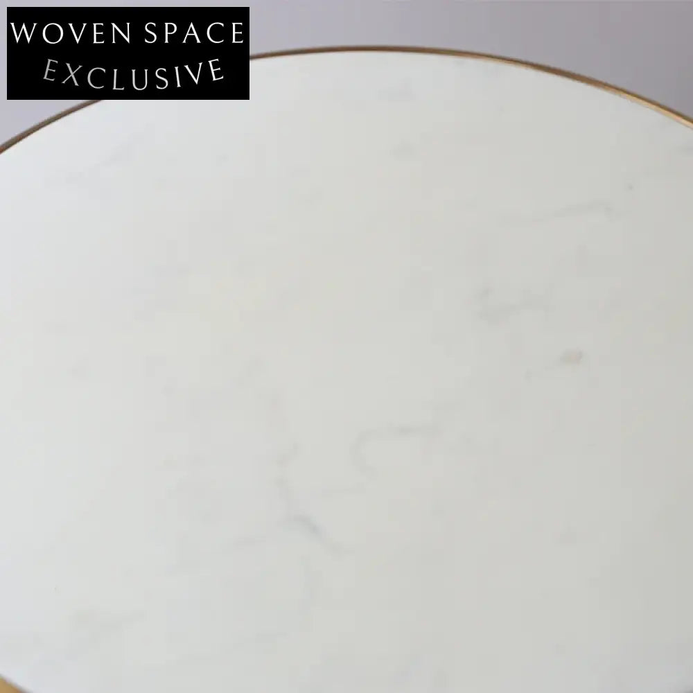 Elegant European Round Marble Top Dining Table with Stainless Steel Base