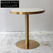 Elegant European Round Marble Top Dining Table with Stainless Steel Base