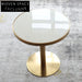 Elegant European Round Marble Top Dining Table with Stainless Steel Base