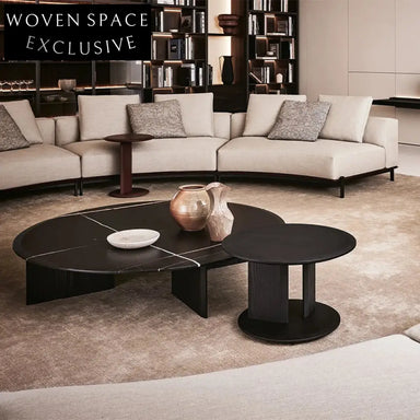 Elegant European Solid Wood Round Living Room Accent Coffee Table