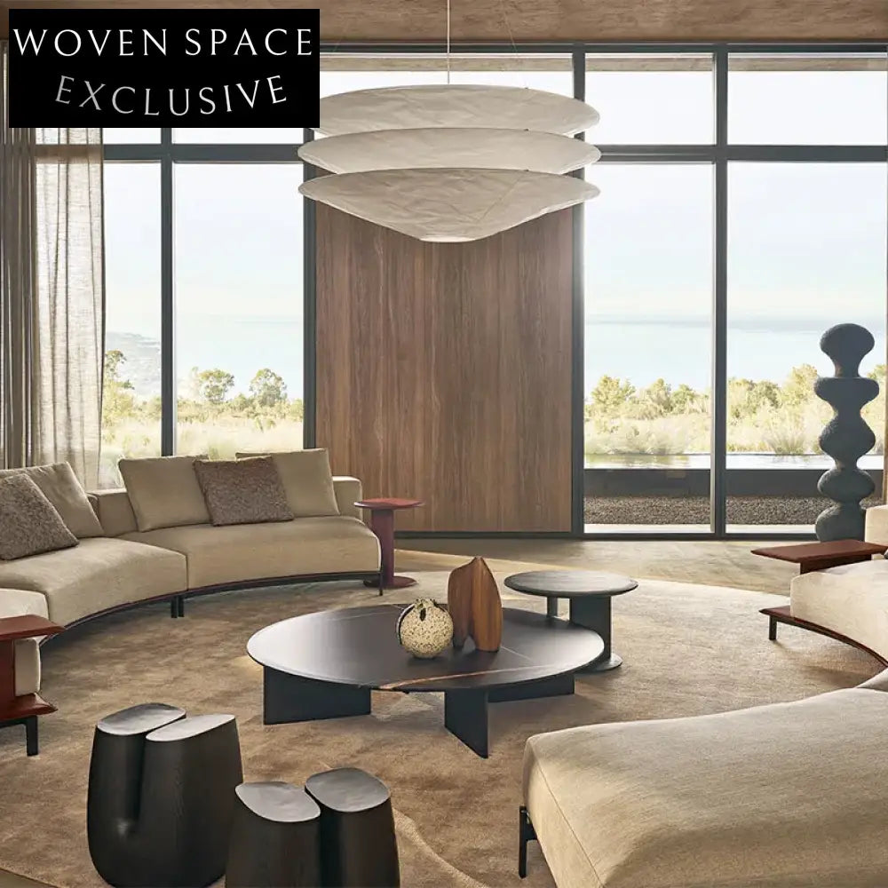 Elegant European Solid Wood Round Living Room Accent Coffee Table