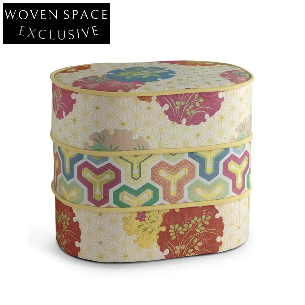 Elegant European Style Fabric Round Ottoman Bench Chair for Living Room