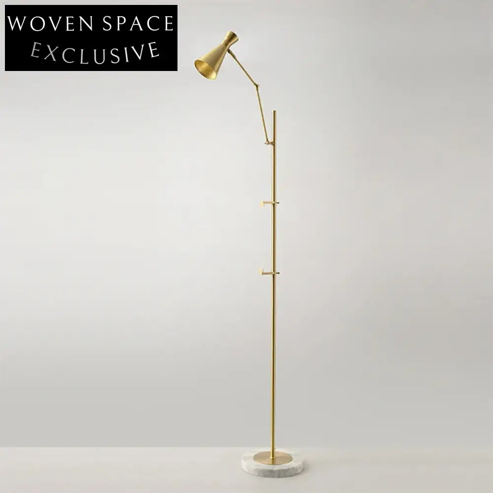 Elegant European Style Iron Marble Base Gold Living Room Floor Lamp