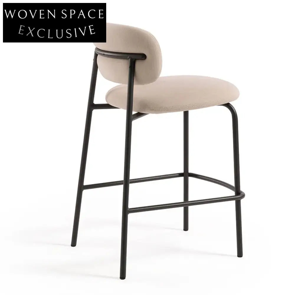 Elegant Fabric & Metal Bar Stool for Modern Coffee Shops and Restaurants