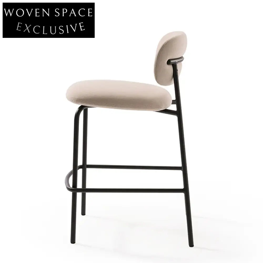 Elegant Fabric & Metal Bar Stool for Modern Coffee Shops and Restaurants
