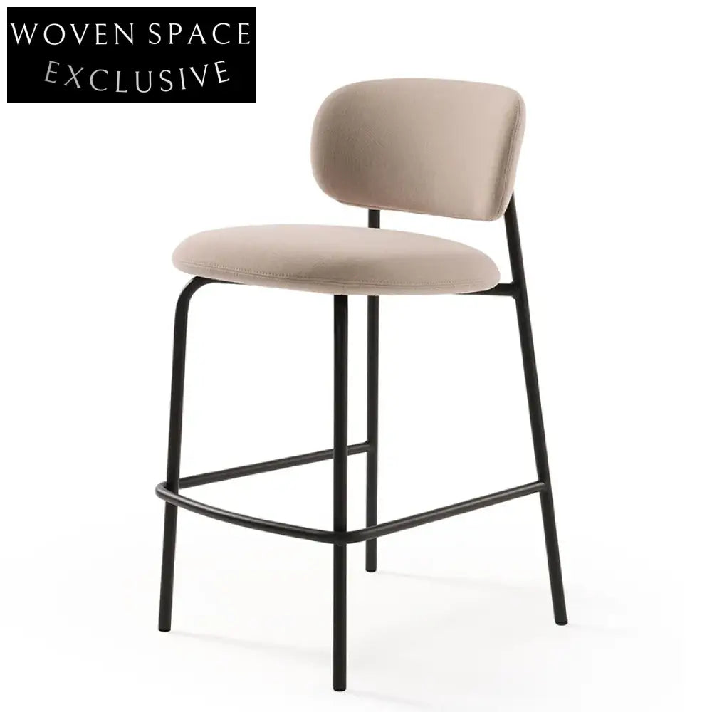 Elegant Fabric & Metal Bar Stool for Modern Coffee Shops and Restaurants