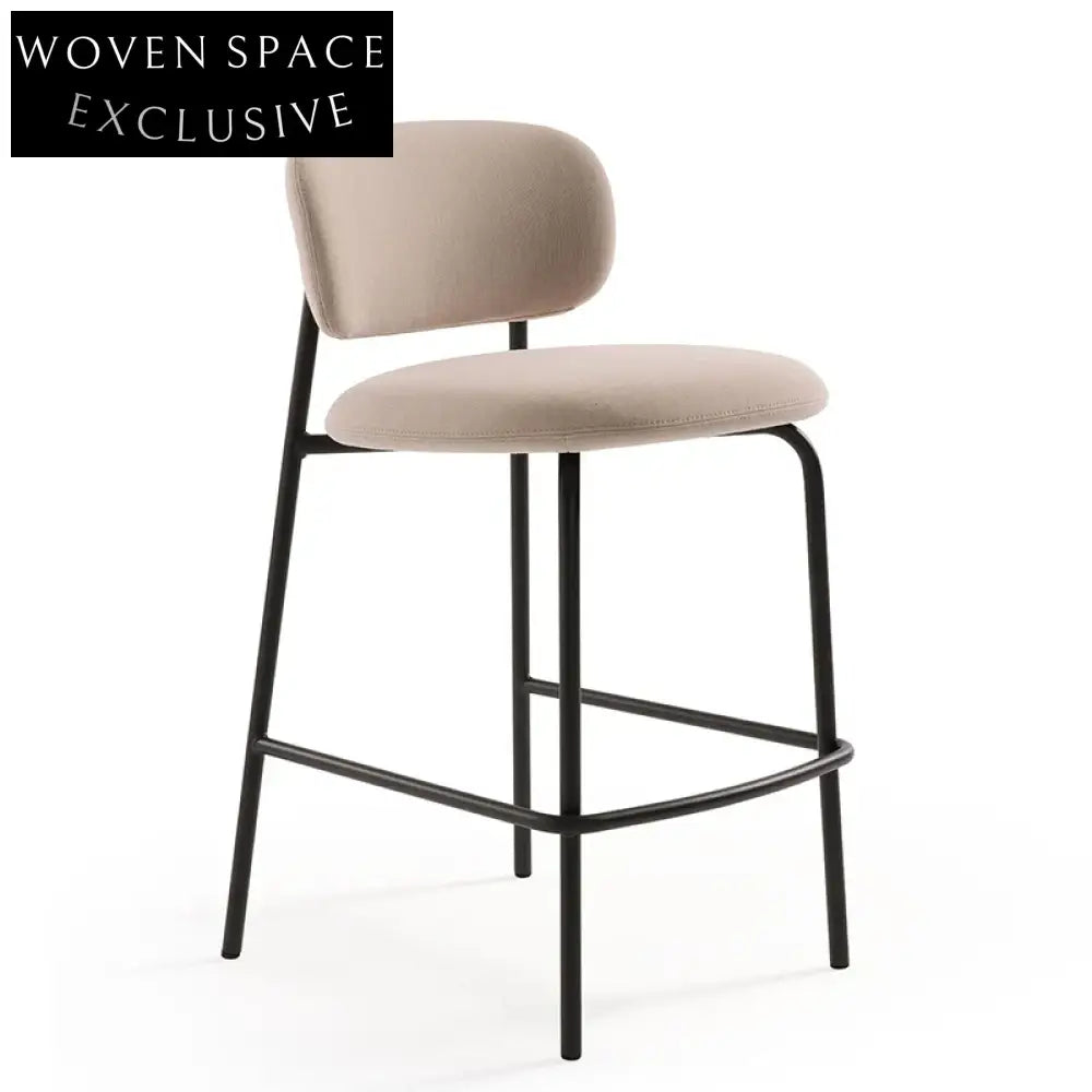 Elegant Fabric & Metal Bar Stool for Modern Coffee Shops and Restaurants