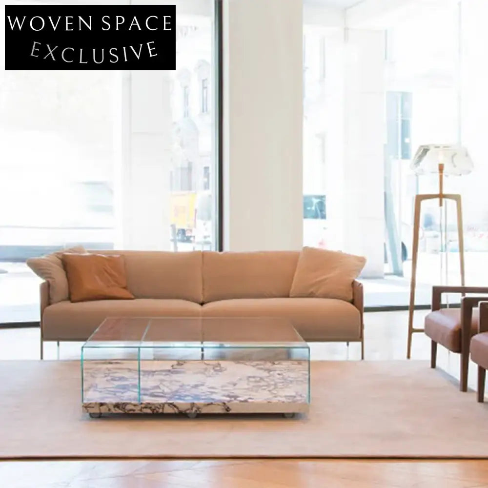 Elegant Fabric Sofa Chair with Saddle Leather Armrests and Metal Legs Chair