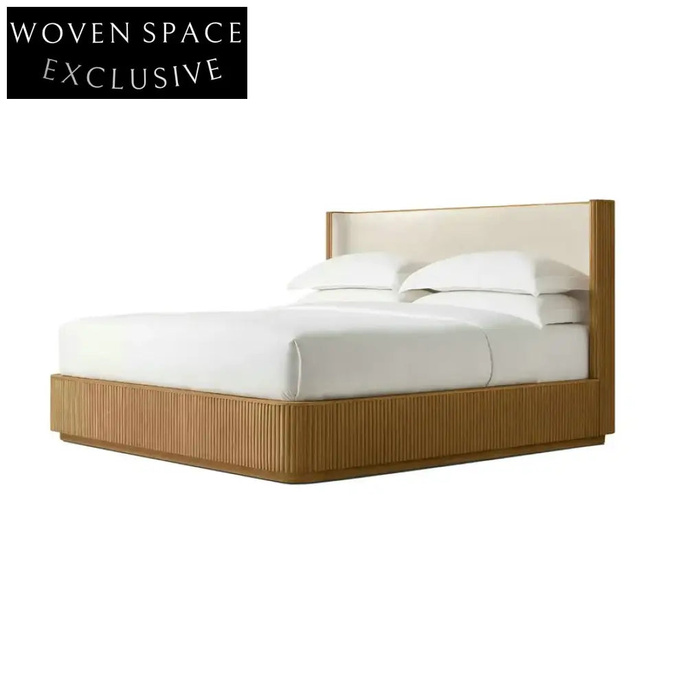 Elegant Fabric Upholstered King Size Farmhouse Bed with Hidden Storage Box