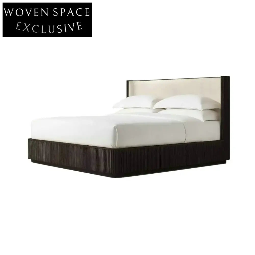 Elegant Fabric Upholstered King Size Farmhouse Bed with Hidden Storage Box