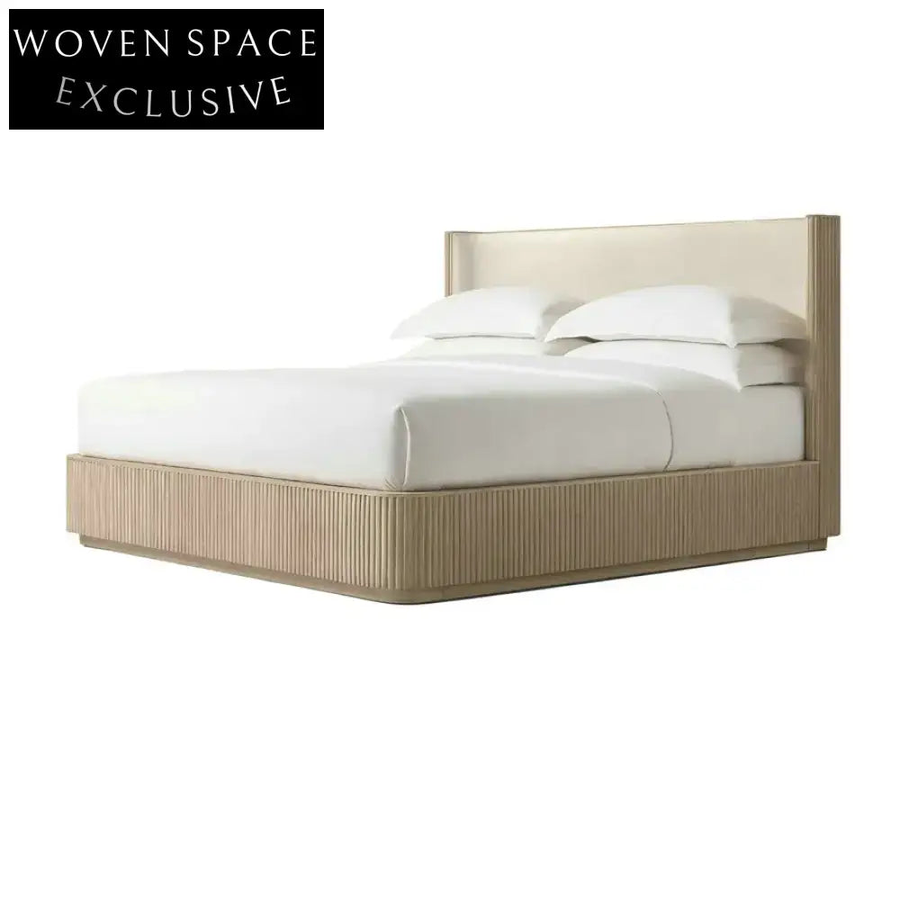 Elegant Fabric Upholstered King Size Farmhouse Bed with Hidden Storage Box