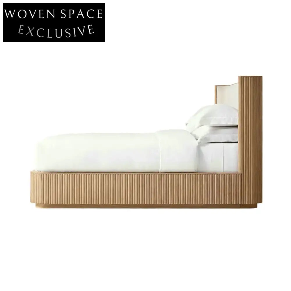 Elegant Fabric Upholstered King Size Farmhouse Bed with Hidden Storage Box