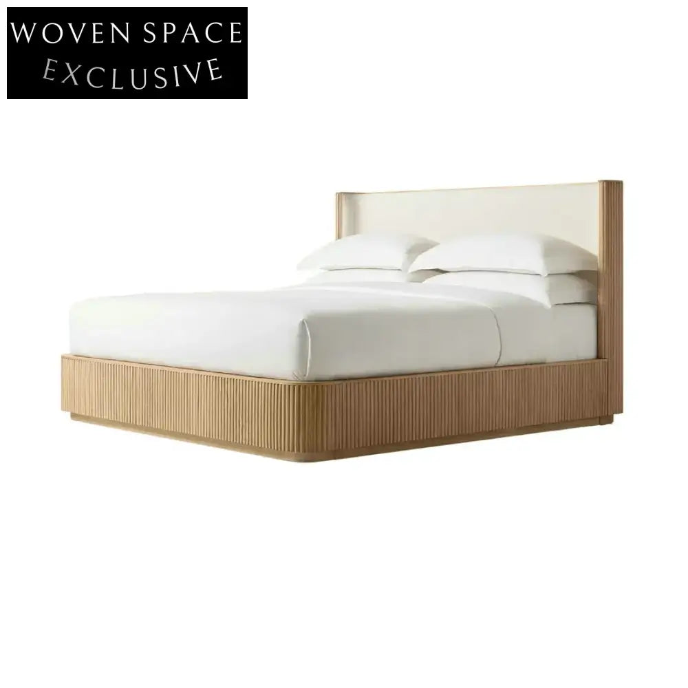 Elegant Fabric Upholstered King Size Farmhouse Bed with Hidden Storage Box