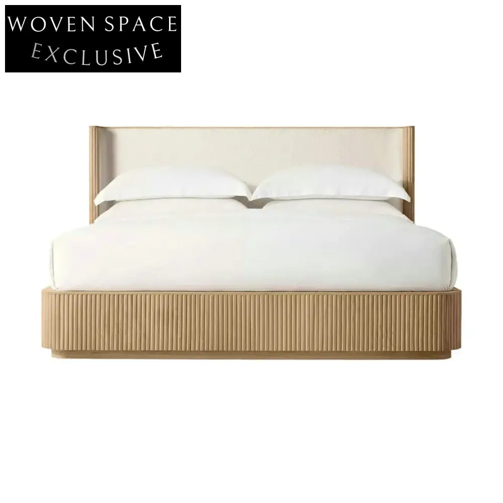 Elegant Fabric Upholstered King Size Farmhouse Bed with Hidden Storage Box