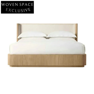 Elegant Fabric Upholstered King Size Farmhouse Bed with Hidden Storage Box