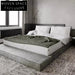 Elegant Fabric Upholstered King Size Platform Bed with Solid Wood Frame