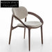 Elegant Fabric Upholstered Solid Wood Frame Round Seat Dining Chair