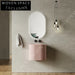 Elegant Fluted Artificial Stone Freestanding Bathroom Pedestal Sink with Holder