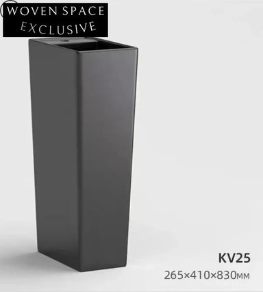 Elegant Freestanding Ceramic Pedestal Bathroom Sink, Matte Gunmetal Finish Wash Basin