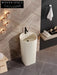 Elegant Freestanding Ceramic Pedestal Bathroom White Glazed Hand Wash Basin