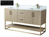 Elegant Freestanding Modern Double Sink Bathroom Storage Vanity