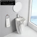 Elegant Freestanding Pedestal Bathroom Basin, Modern Ceramic Lavabo, Round Design