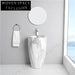 Elegant Freestanding Pedestal Bathroom Basin, Modern Ceramic Lavabo, Round Design