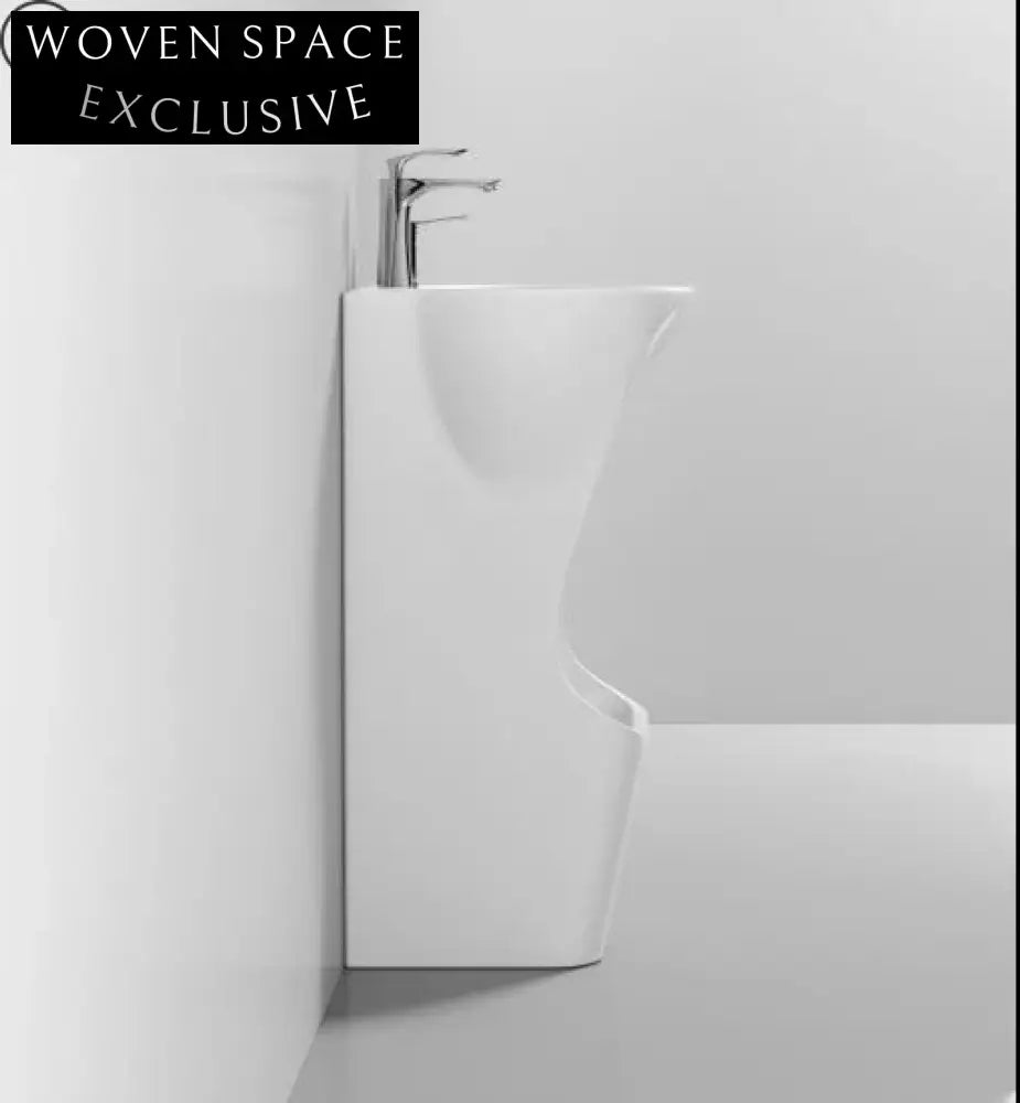 Elegant Freestanding Porcelain Foot Wash Basin for Modern Spa & Wudu Rituals