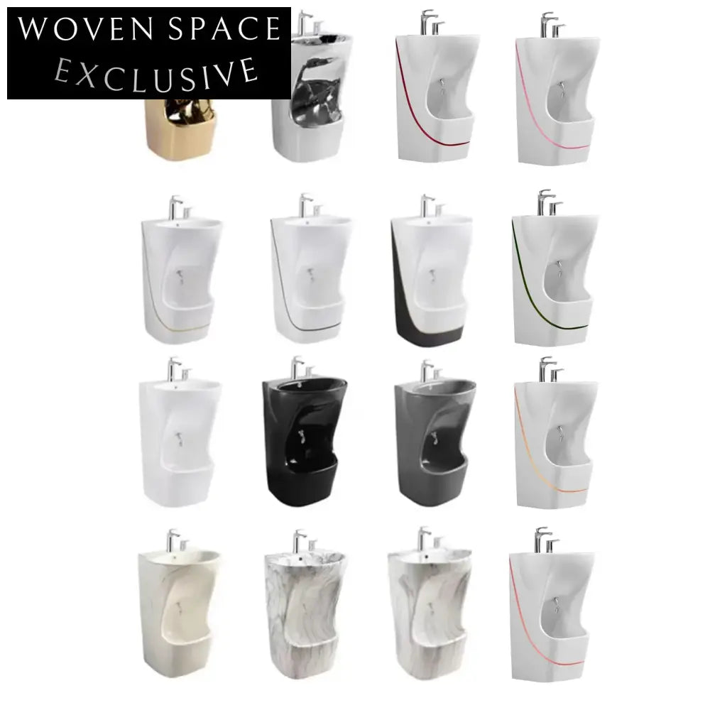 Elegant Freestanding Porcelain Pedestal Wudu Foot Wash Basin Sink